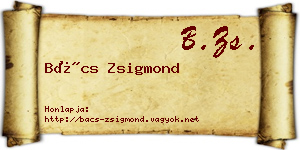 Bács Zsigmond névjegykártya